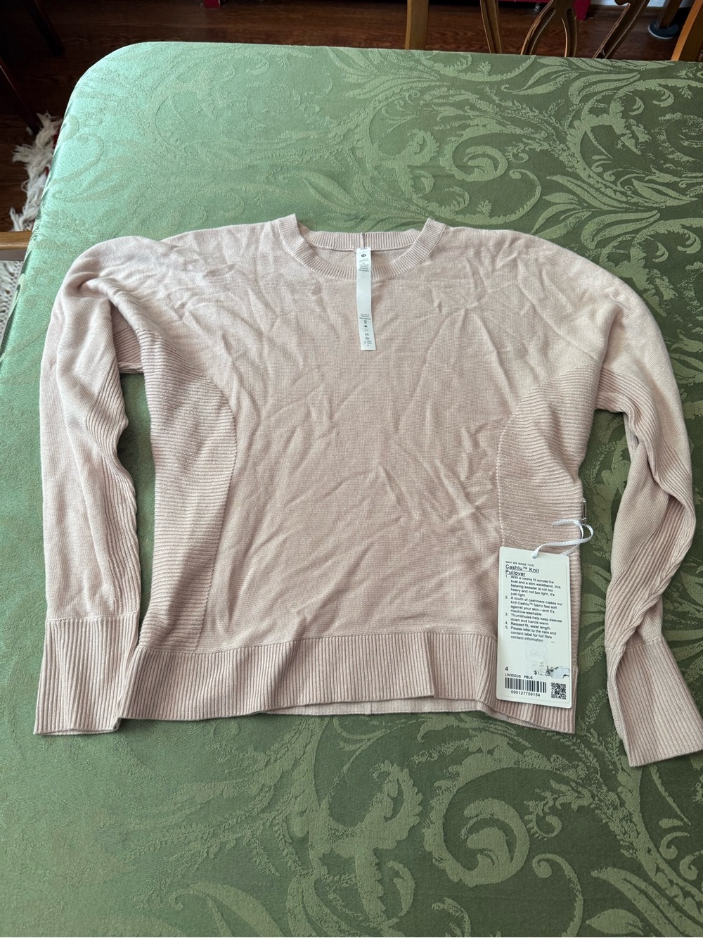 Lululemon Light Pink Ribbed Hem Pullover Sweater NWT size 4